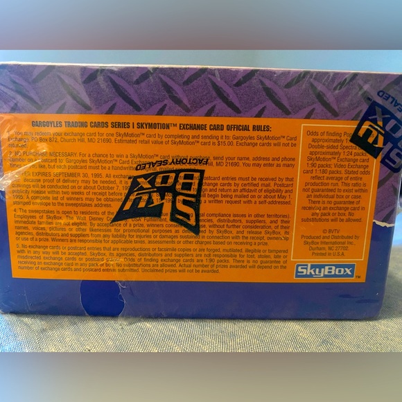 Gargoyles 1995 Factory Sealed Sky Box - Picture 5 of 5